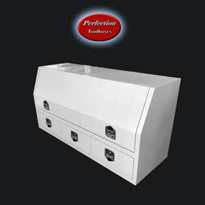 white powder coated toolboxes with drawers