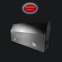Black powder coated flat aluminium full open door toolbox 1700x600x850