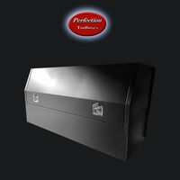 Black powder coated flat aluminium half open door toolbox 1700x600x850