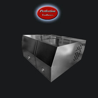 Black powder coated part tray canopy with half dog box combo