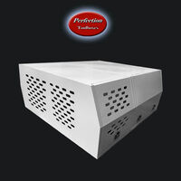 White powder coated part tray canopy with half dog box combo
