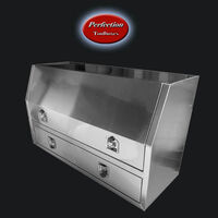 Aluminium mill finishes toolbox 1500x600x850 with 2 drawers