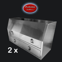 Aluminium plain mill finishes 2 drawers toolboxes 1500x600x850