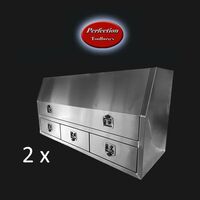 Flat mill finishes aluminium ute tool boxes with 3 draws