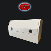 White powder coated flat aluminium half open door toolbox 1700x600x850