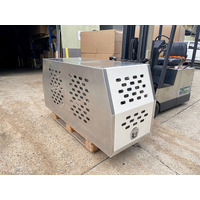 Flat marine grade aluminium white powder coated doors full dog box