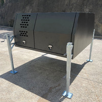 3 doors 1800mm long black powder coated dual cab jack off canopy with a quarter dog box