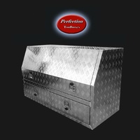 Aluminium checker plate toolbox 1500x600x850 with 2 drawers