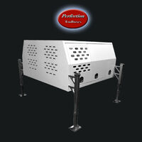 White powder coated dual cab jack off canopy with full dog box