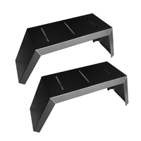 Black powder coated mudguards