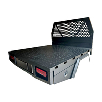 Aluminium Ute Tray W/Headboard 1650L - Black powder coated
