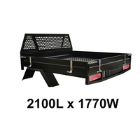Aluminium space cab tray 2100L W/sides - Black powder coated
