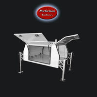 White powder coated aluminium jack off canopy 1650x1770x860 with dual ladder racks